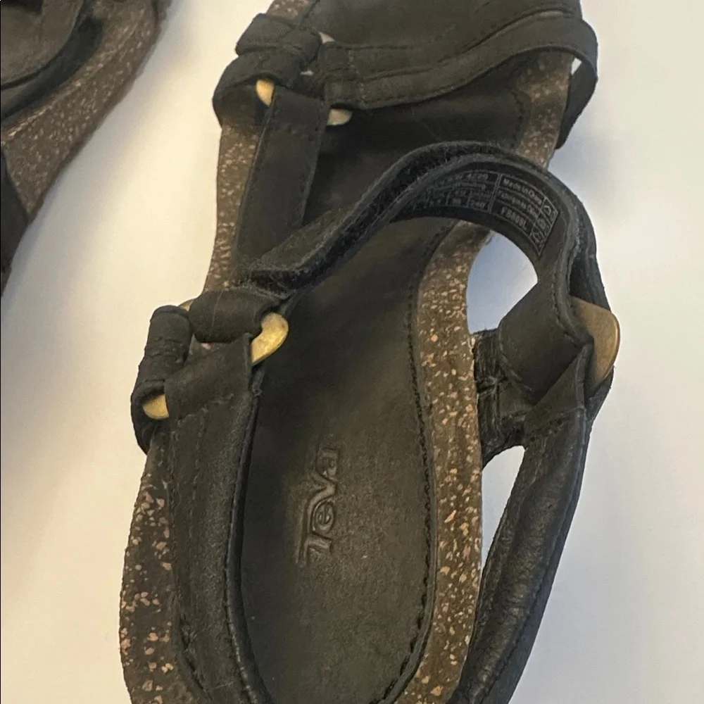 Teva Women’s Ventura Leather Wedge Strappy Sandal Dark Cork US 7 EUR 38‎ Used